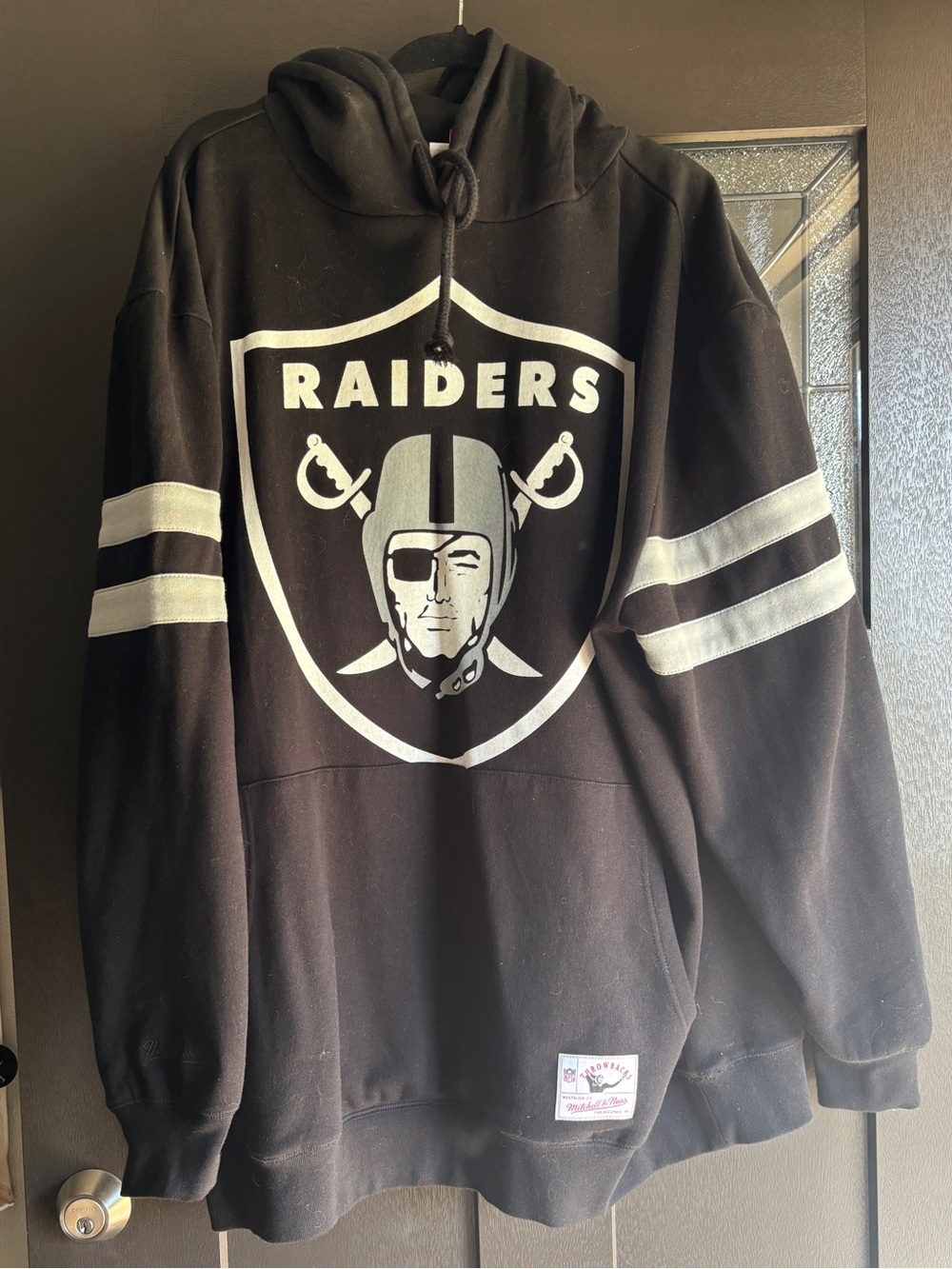 Mitchell & Ness Raiders Black and White Zip-Up Hoodie